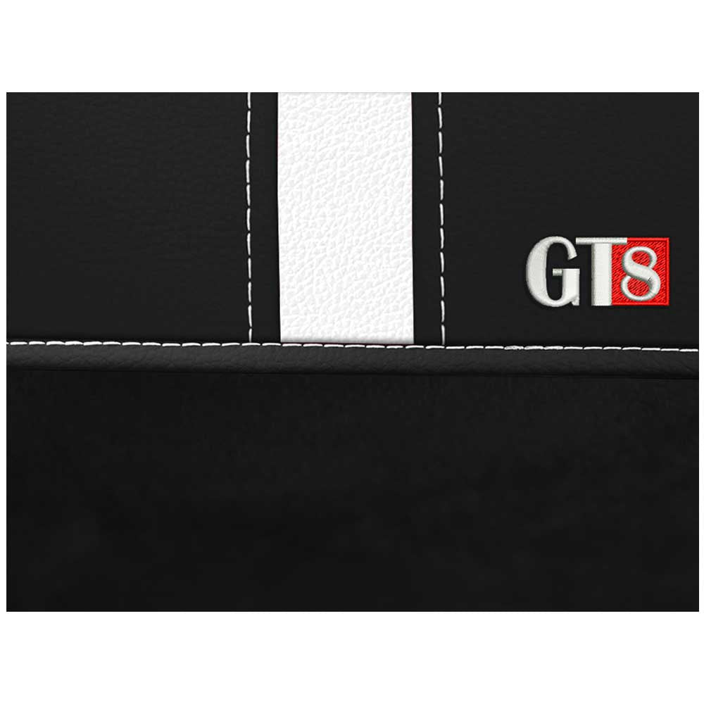 GT8 Univerzális üléshuzat alcantara és ökológiai bőr anyagokból fekete-fehér színben