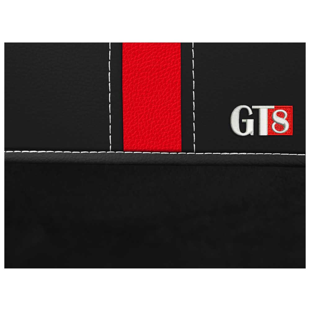 GT8 Univerzális üléshuzat fekete-piros színben bőr és alcantara anyagokból