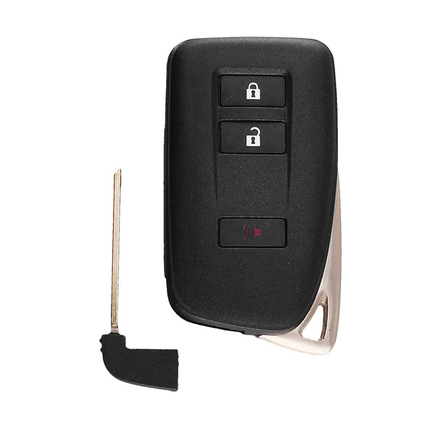 Fekete színű, 3 gombos Lexus kulcs, kulcsház.
