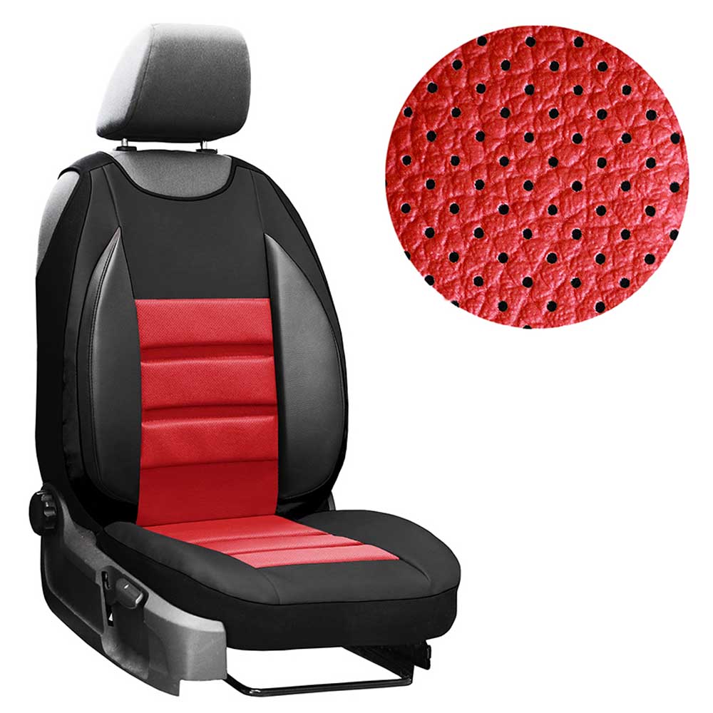 Performance Ergonomic univerzális vezetői üléshuzat piros színben, perforált ökológiai bőrből