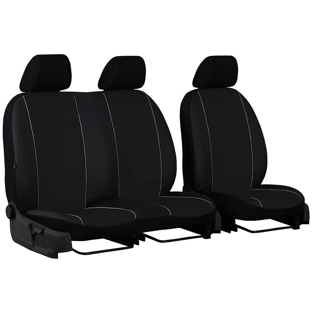 Standard 3 részes Univerzális üléshuzat kisbuszokba, fekete színben bőrből