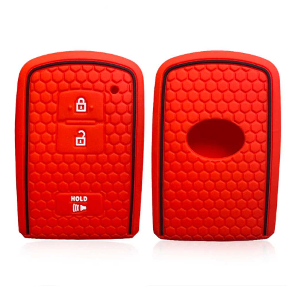 Piros és fekete színű, 3 gombos Toyota kulcs szilikon tok.