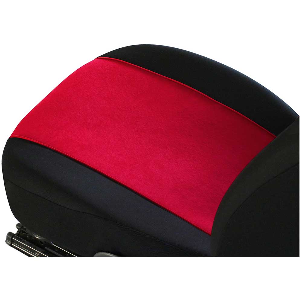 Tuning 100% 1+1 Univerzális trikó üléshuzat piros színben velúr és szövet anyagokból