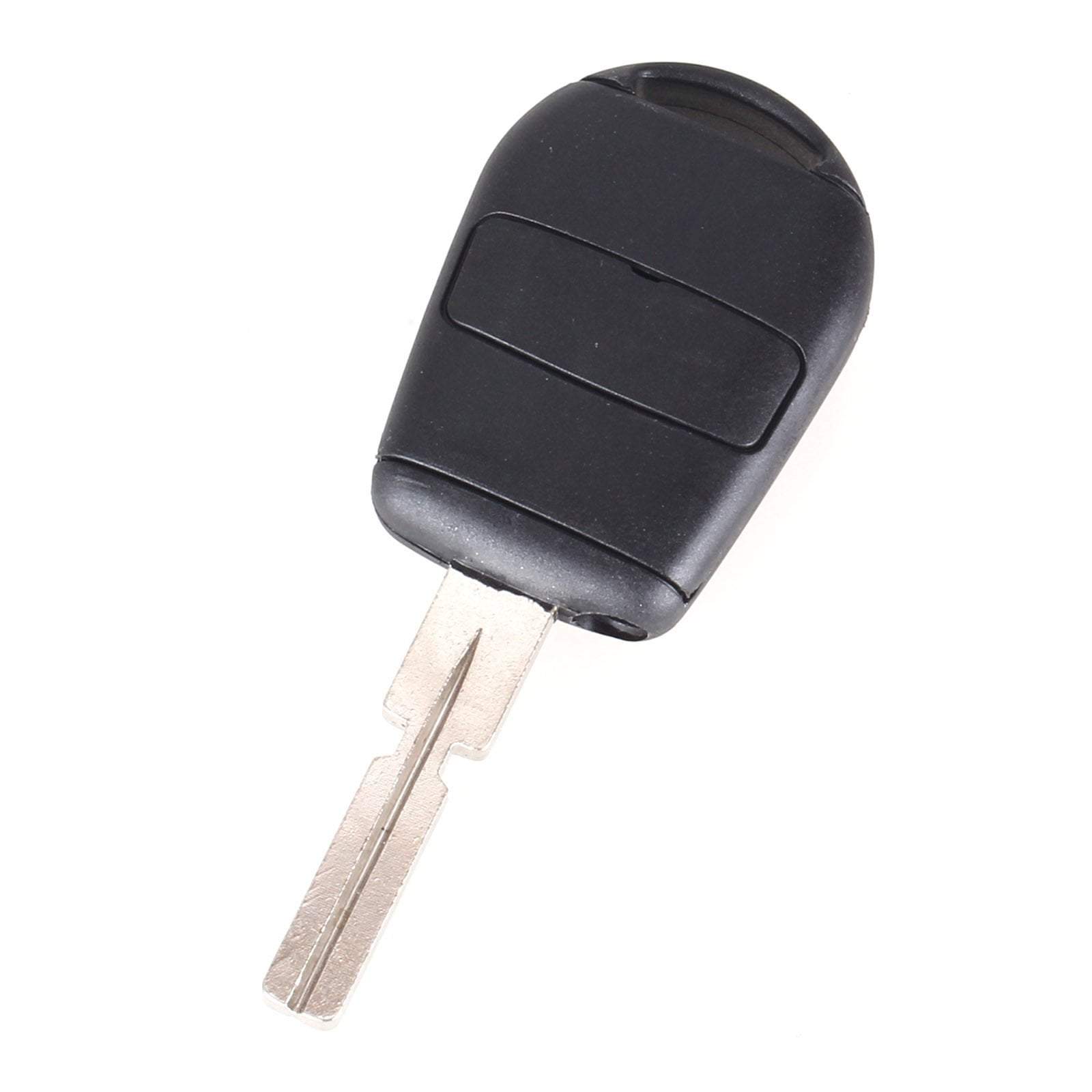 Fekete színű, 2 gombos BMW kulcs hátulja. Nyers kulcsszárral.