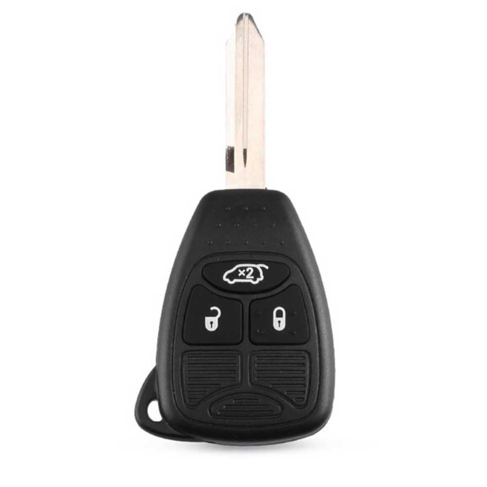 3 gombos, fekete színű Chrysler kulcs, kulcsház nyers kulcsszárral.