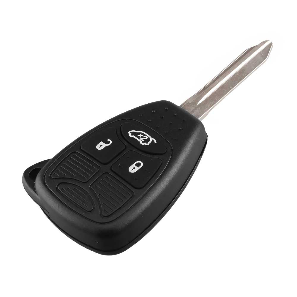 3 gombos, fekete színű Chrysler kulcs, kulcsház nyers kulcsszárral.