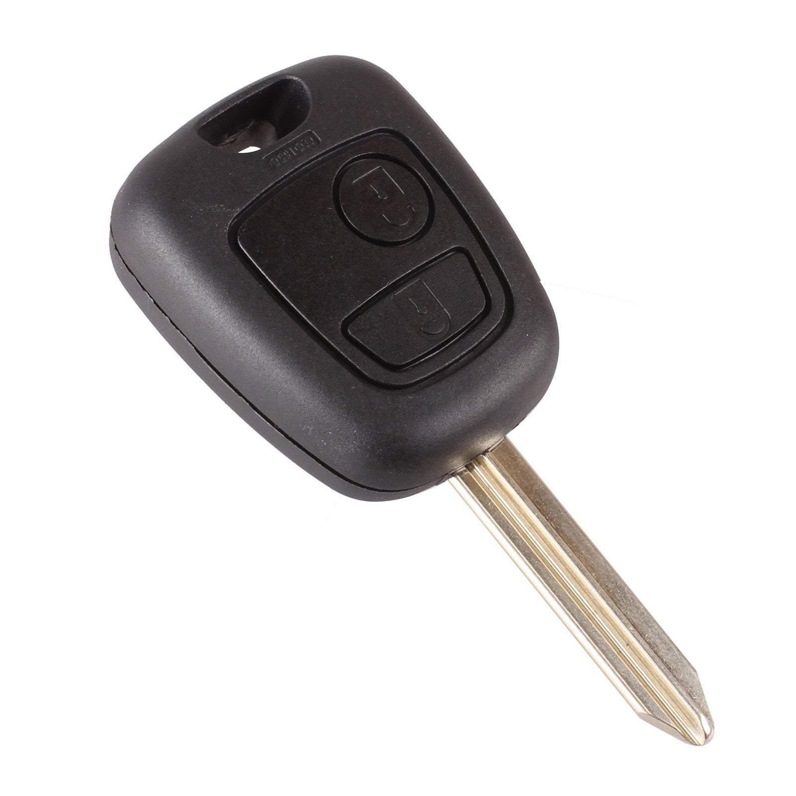 Fekete színű, 2 gombos Citroen kulcs, kulcsház SX9 kulcsszárral.