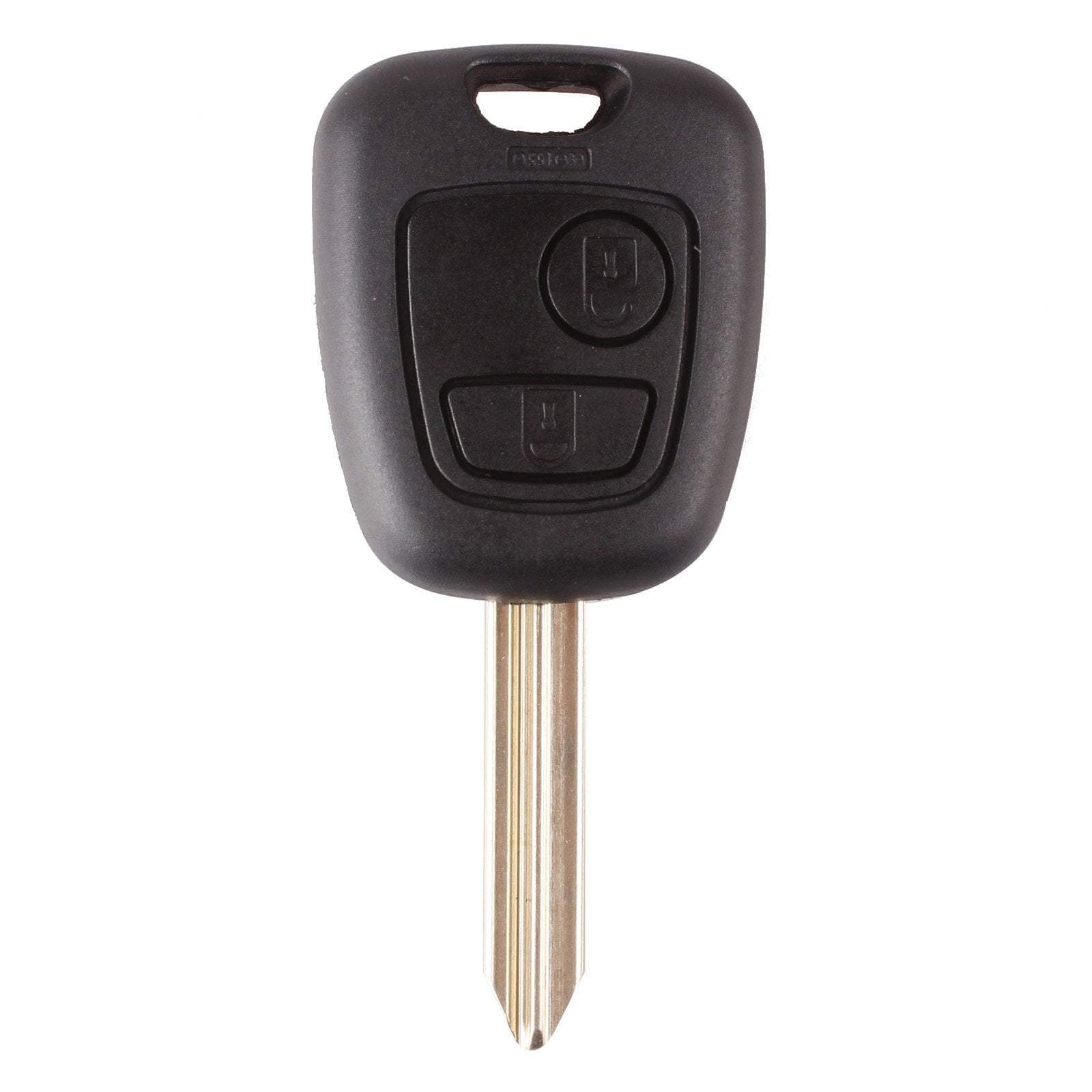 Fekete színű, 2 gombos Citroen kulcs, kulcsház SX9 kulcsszárral.