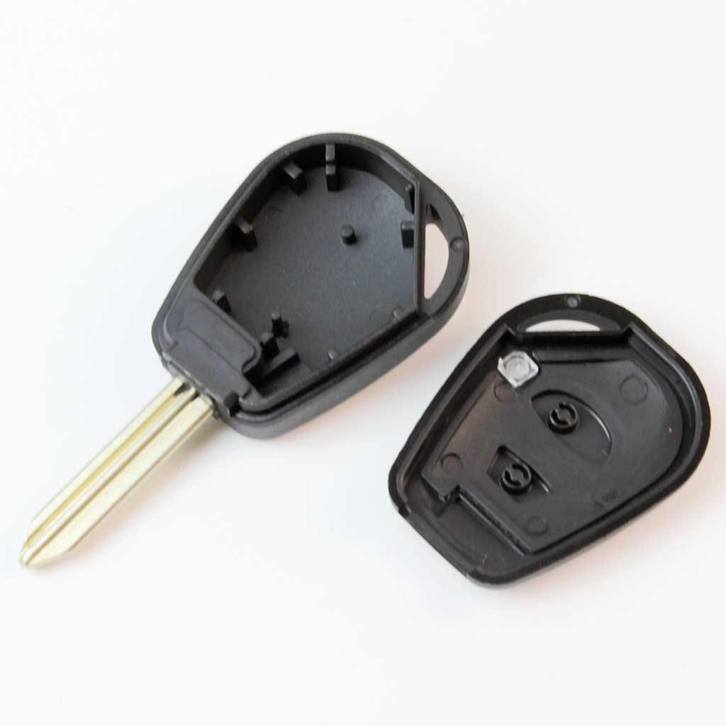 Fekete színű, 2 gombos Citroen kulcs, kulcsház belseje. SX9 kulcsszárral.