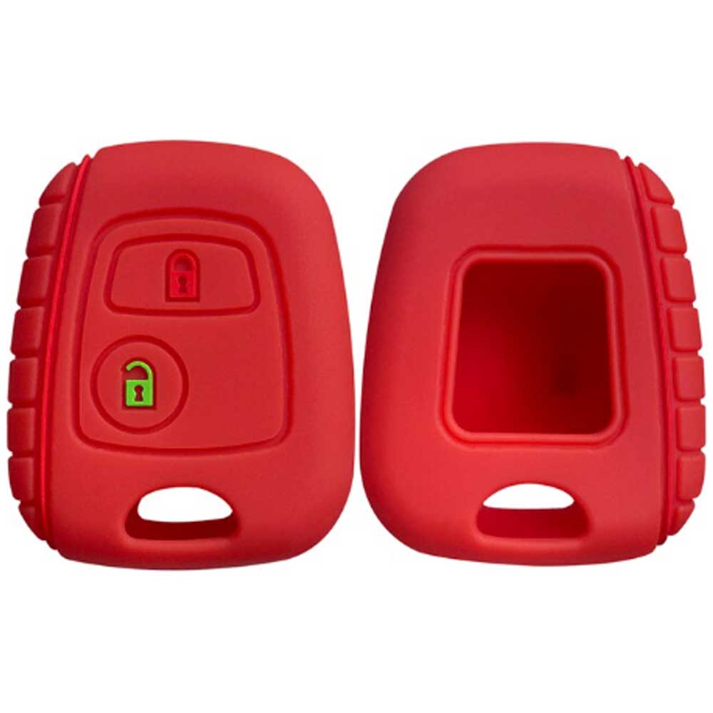 Citroen 2 gombos kulcs szilikontok piros színben