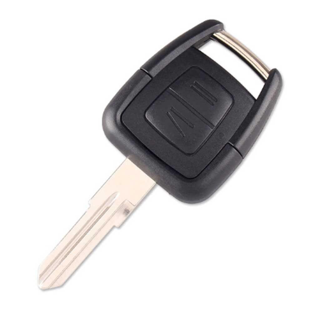 Fekete színű, 2 gombos Opel kulcs.