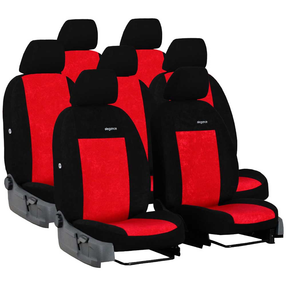 VW Caddy IV (7 személyes) üléshuzat Elegance 2015- piros színben