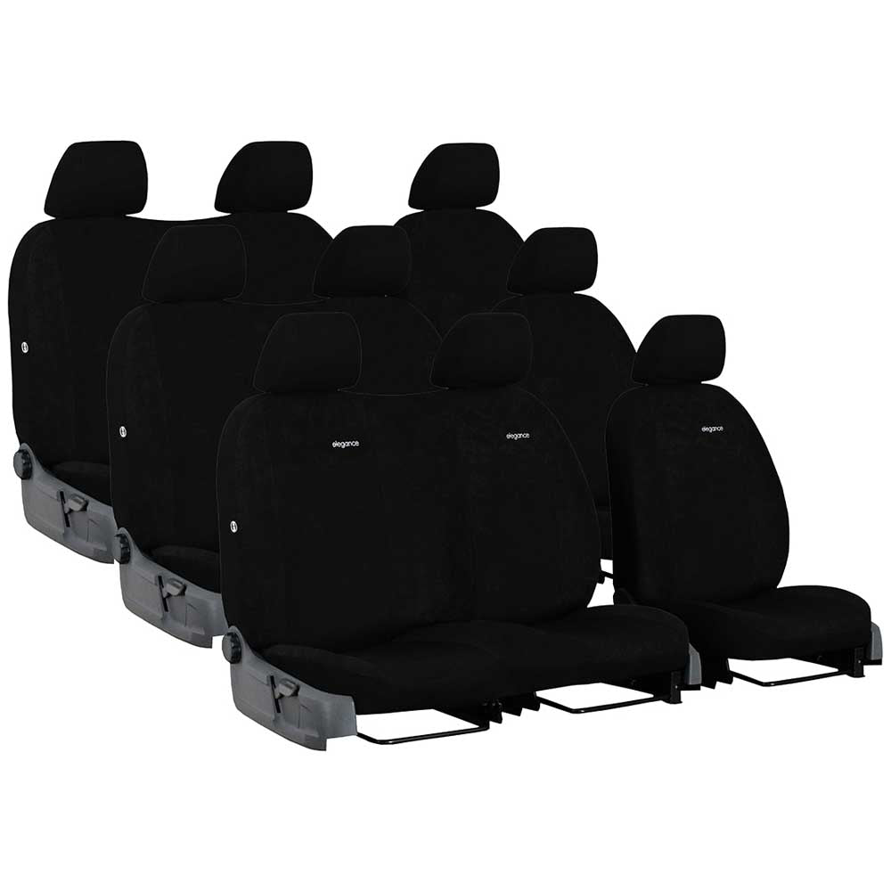 VW T6 (9 személyes) üléshuzat Elegance 2015- fekete színben
