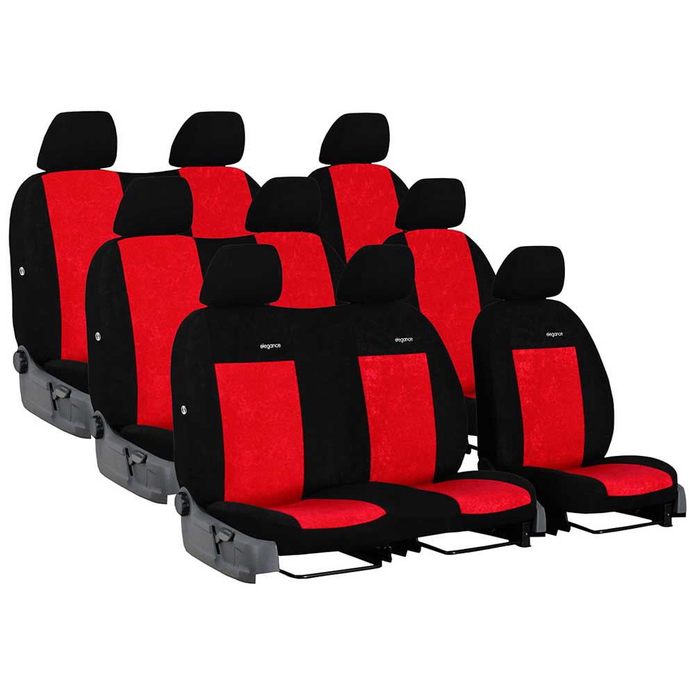 VW T6 (9 személyes) üléshuzat Elegance 2015- piros színben