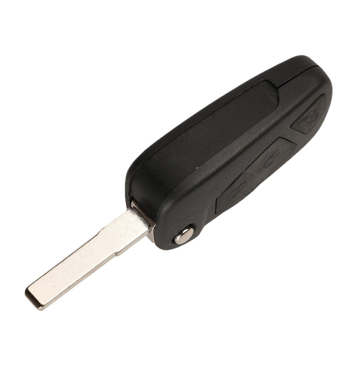 Fekete színű, 2 gombos Fiat kulcsház, bicskakulcs SIP22 kulcsszárral.