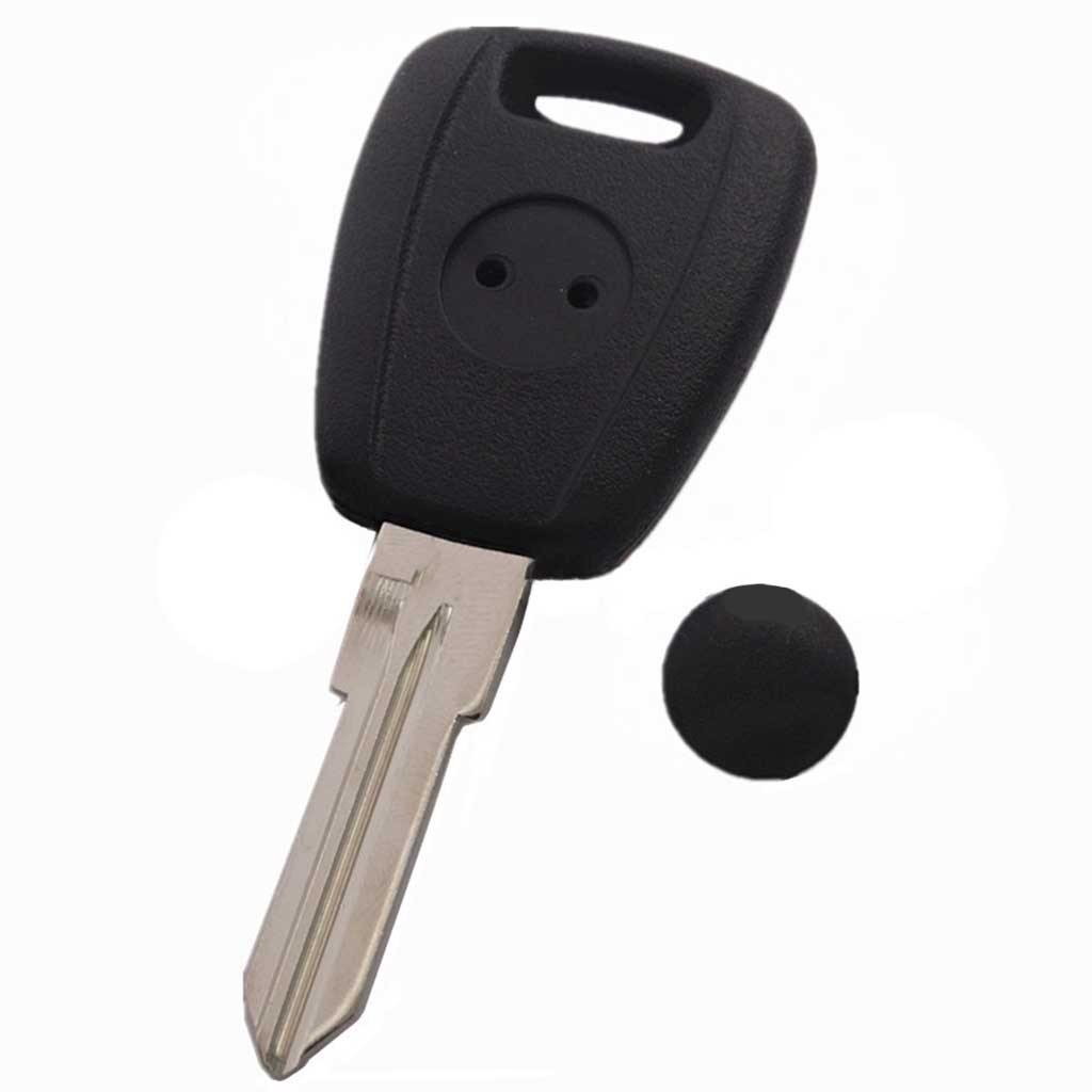 Fekete színű, gomb nélküli Fiat kulcs, kulcsház GT15R kulcsszárral.