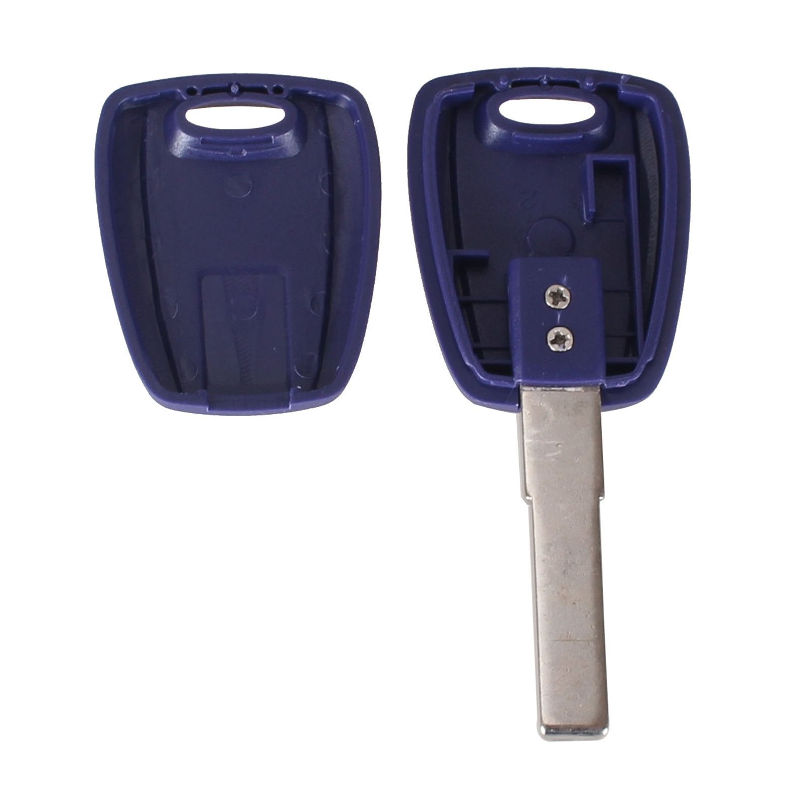 Kék színű Fiat kulcs, kulcsház belseje. SIP22 kulcsszárral.