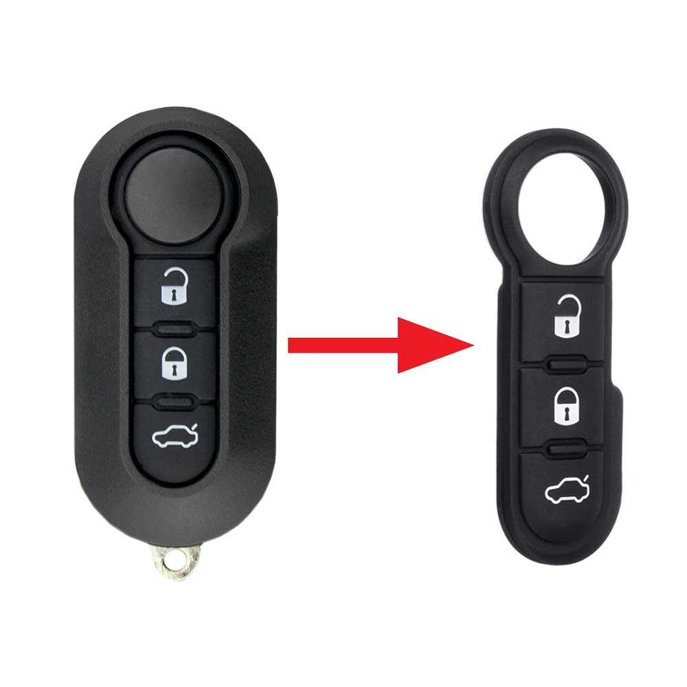 Fekete színű, 3 gombos Peugeot kulcs és kulcs gombsor.