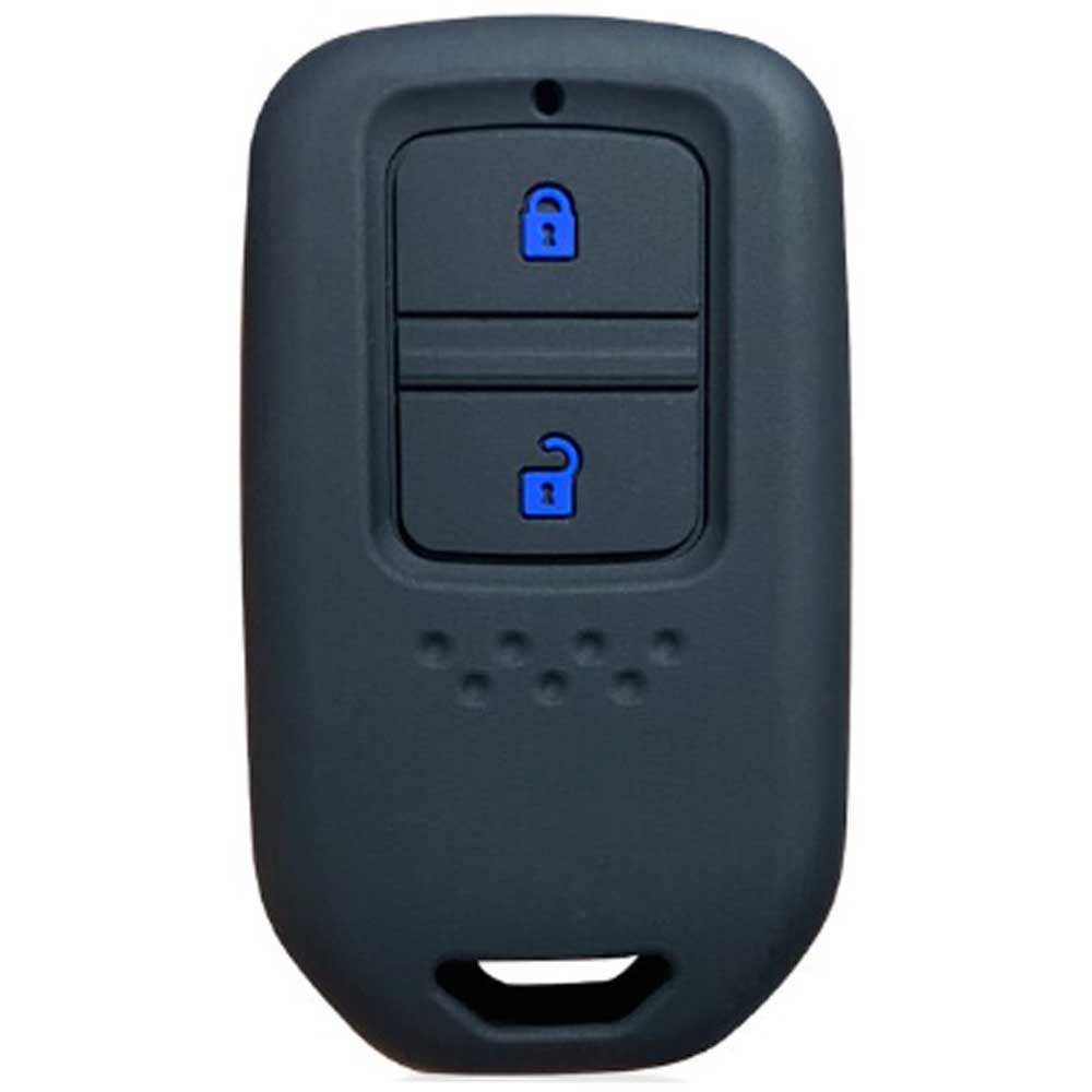 Honda 2 gombos kulcs szilikon tok fekete színben kék gombokkal