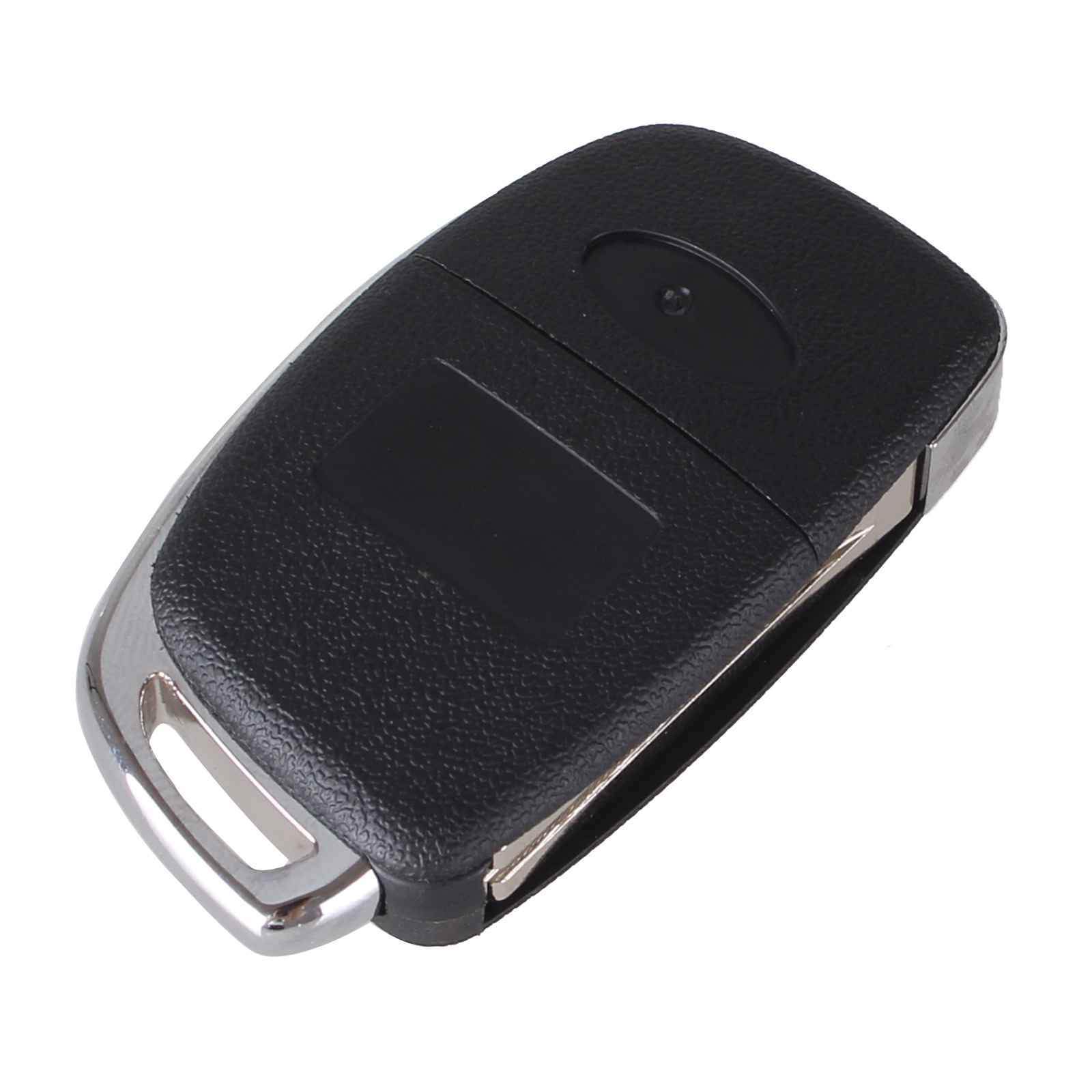 Fekete színű, Hyundai 3 gombos kulcs, bicskakulcs hátulja.
