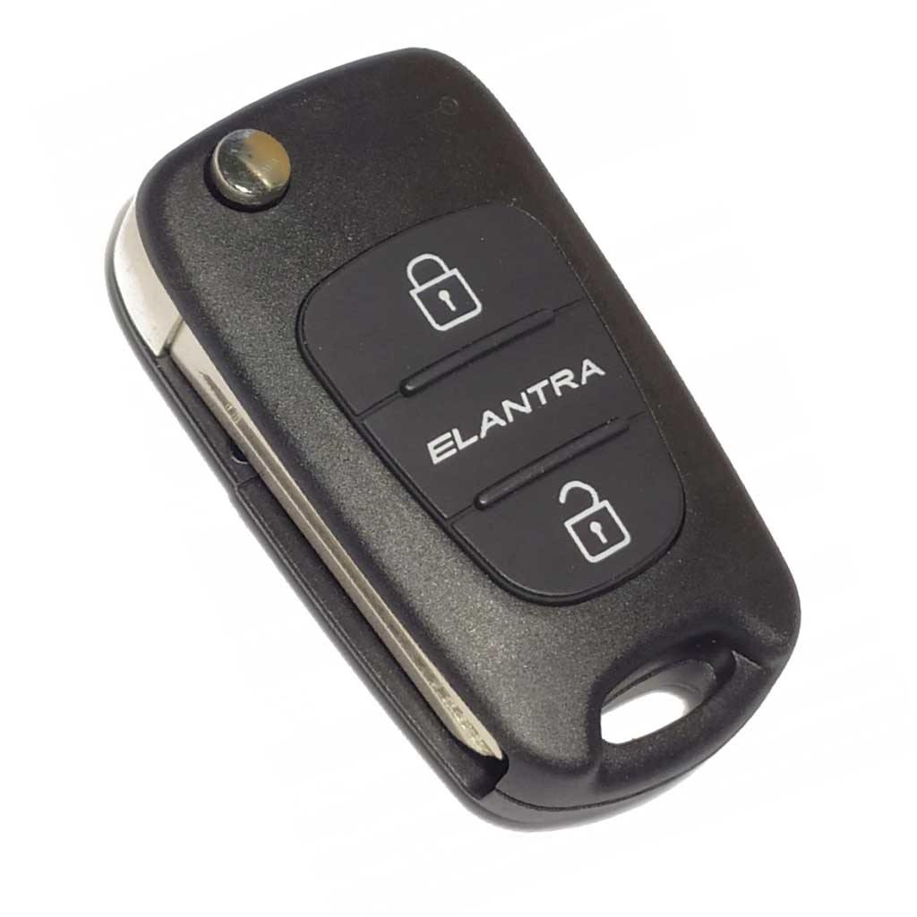 Fekete színű, Hyundai 3 gombos kulcs, bicskakulcs.