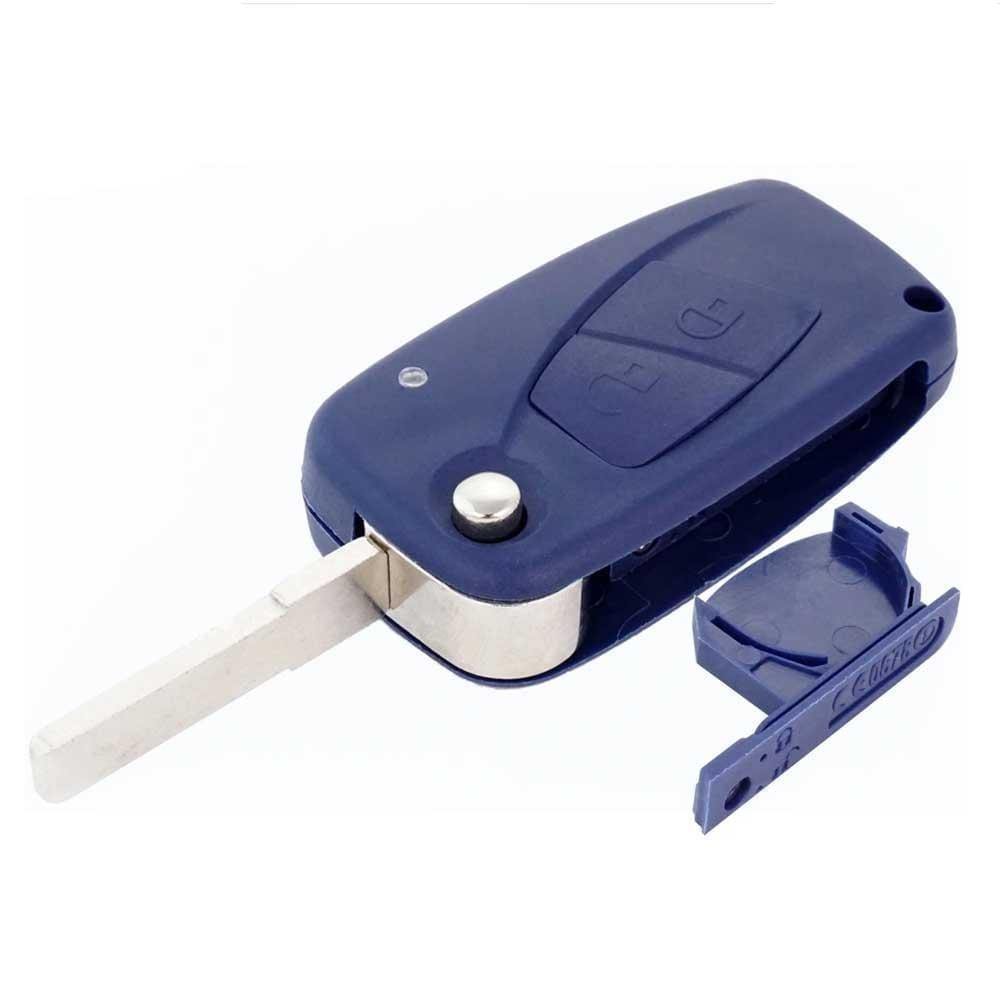 Citroen kulcs 2 gombos bicskakulcs, kulcsház kék és fekete színben - Peppi.hu