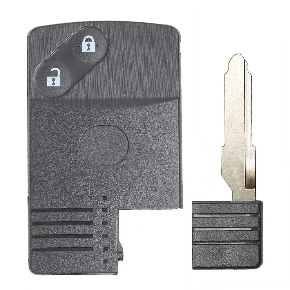 2 gombos, Mazda távirányító indítókártya kulcs és kulcsszár.
