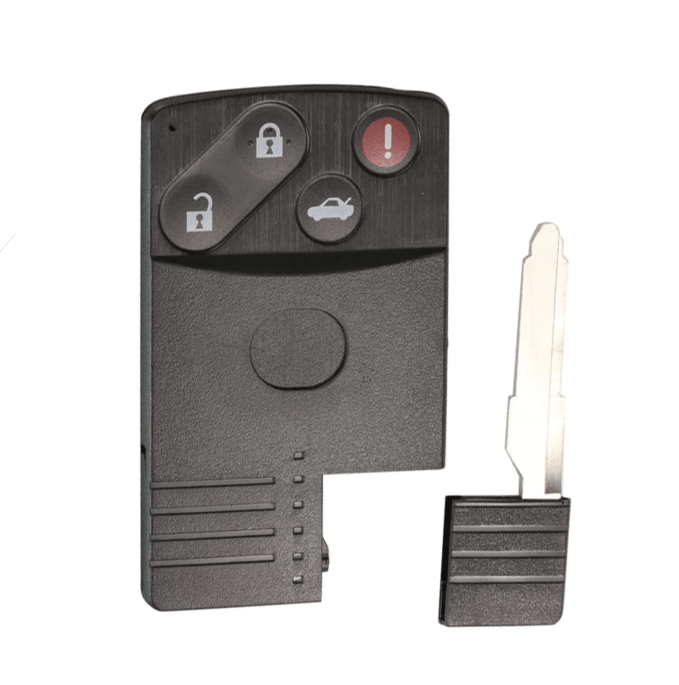 4 gombos Mazda távirányító indítókártya kulcs és kulcsszár.