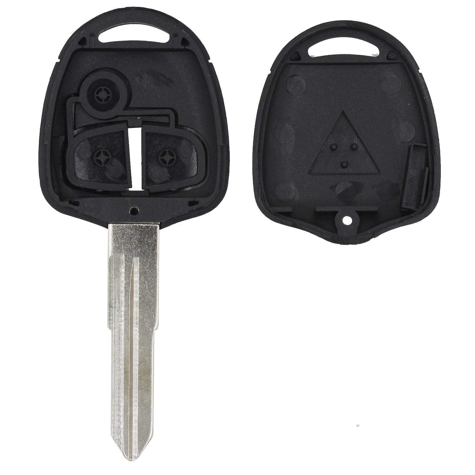 Fekete színű, 2 gombos Mitsubishi kulcs, kulcsház szétszedve