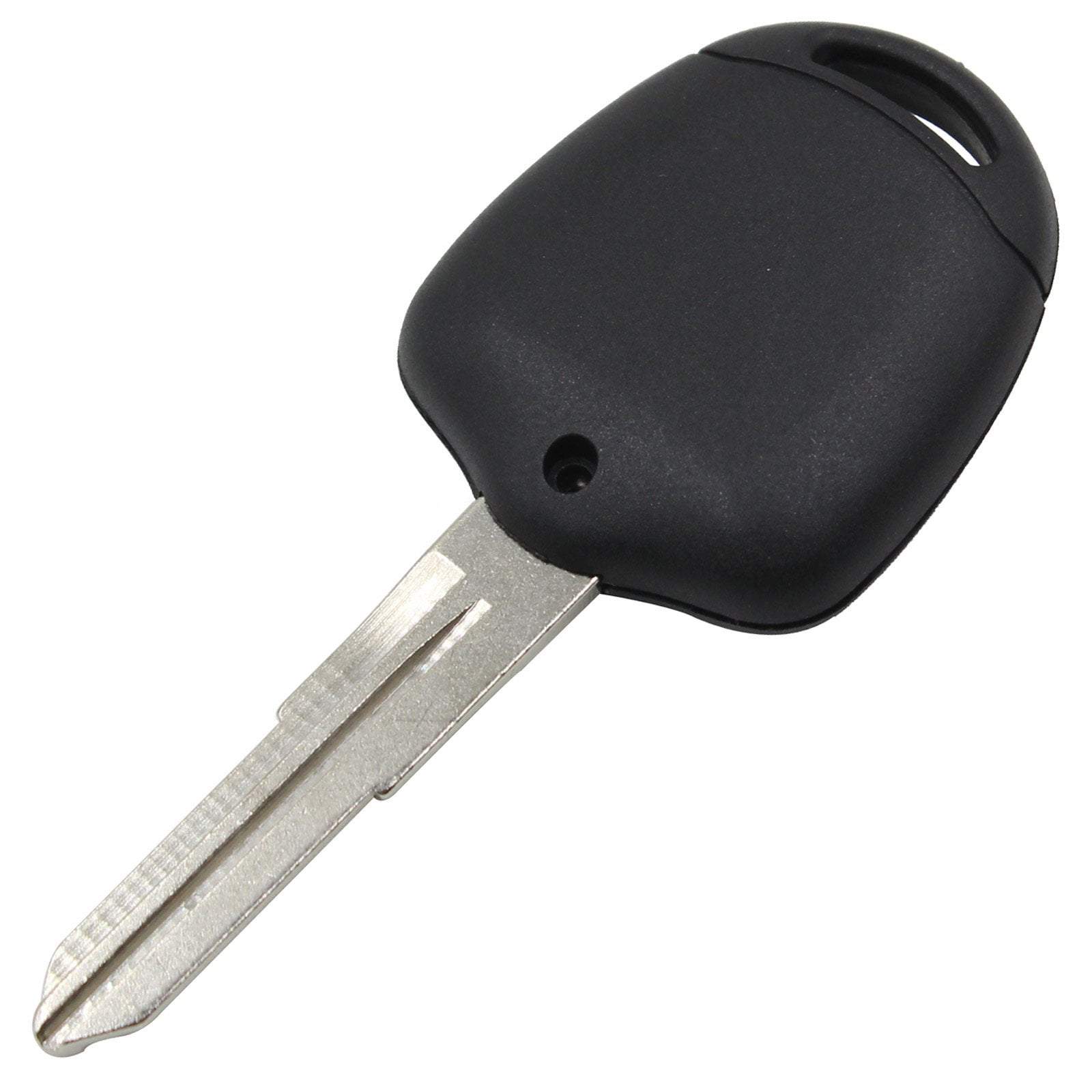 Fekete színű, 3 gombos Mitsubishi kulcs, kulcsház hátulja