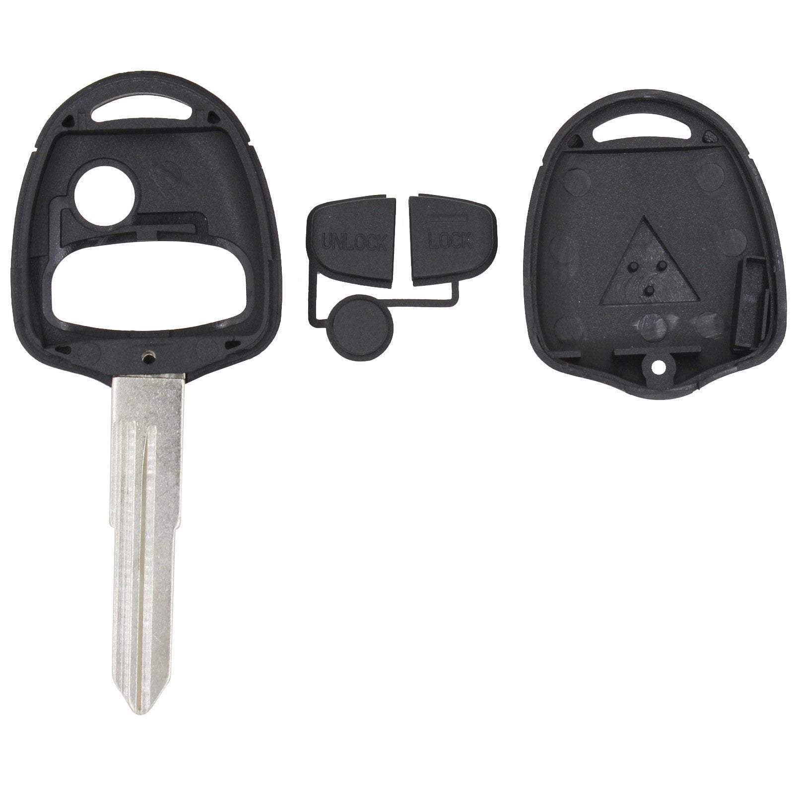 Fekete színű, 3 gombos Mitsubishi kulcs, kulcsház szétszedve