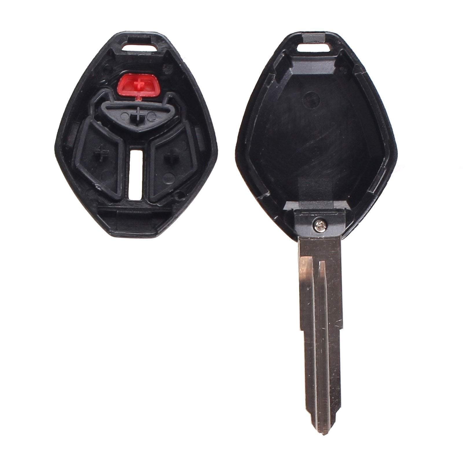 Fekete színű, 3 gombos Mitsubishi kulcs, kulcsház belseje