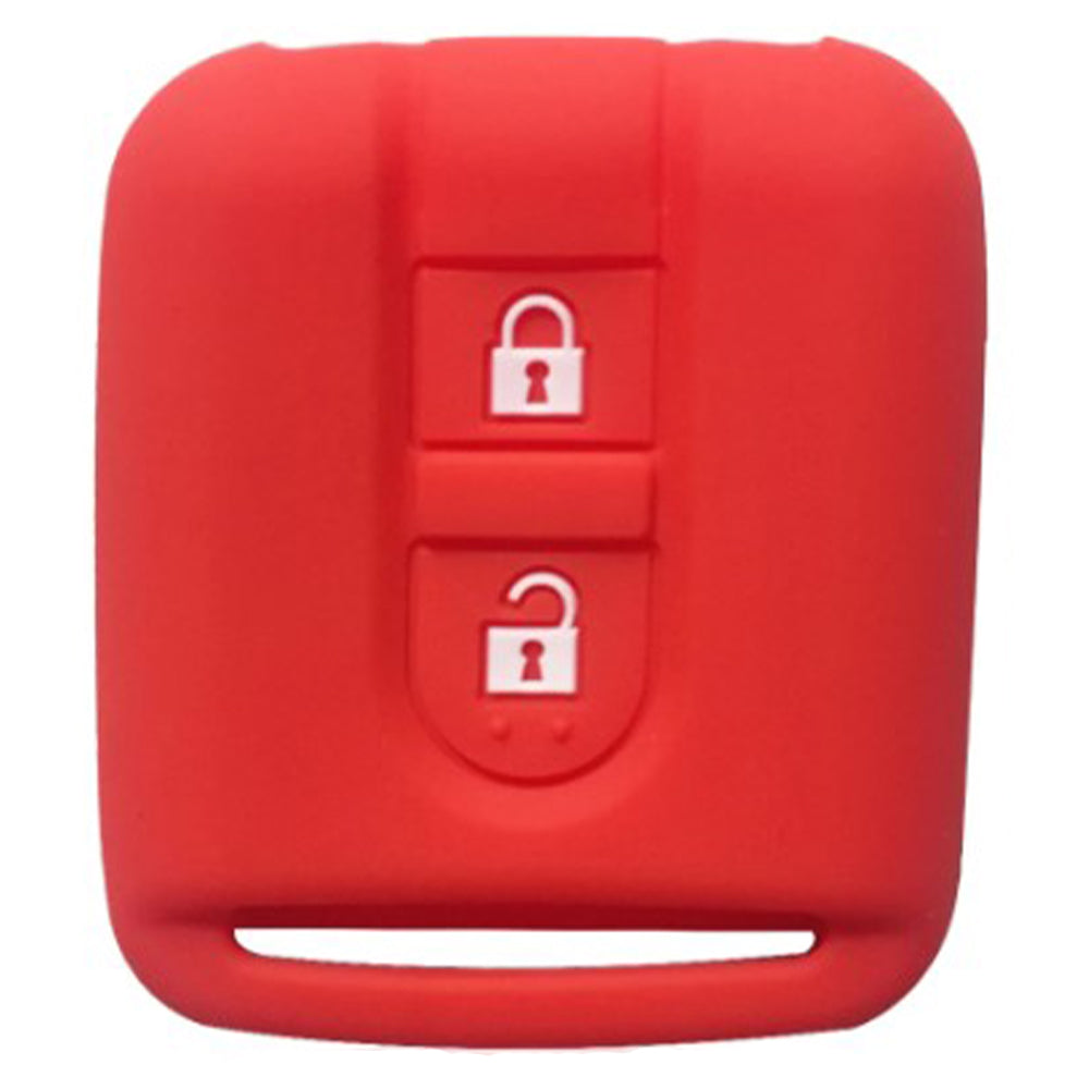 Nissan kulcs szilikon tok 2 gombos piros színben.