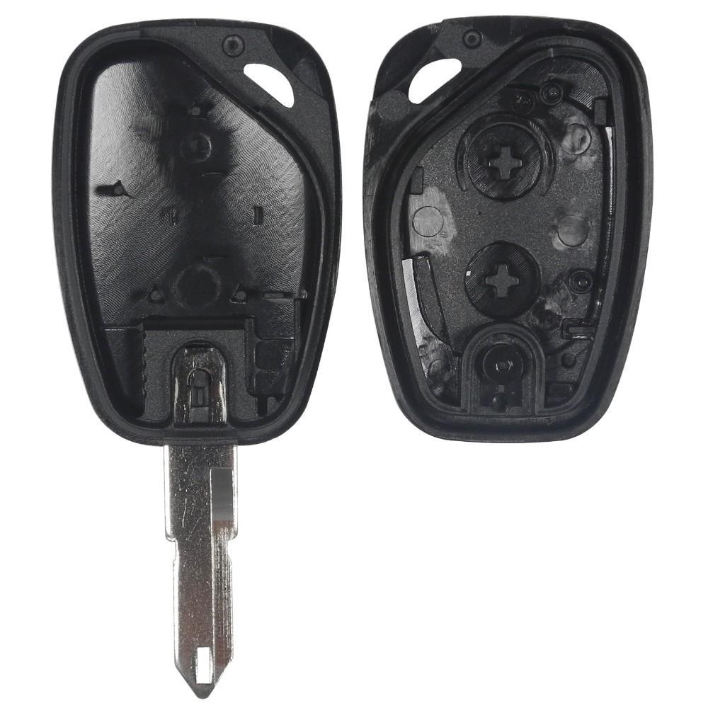 Fekete színű, 2 gombos Nissan kulcs, kulcsház belseje