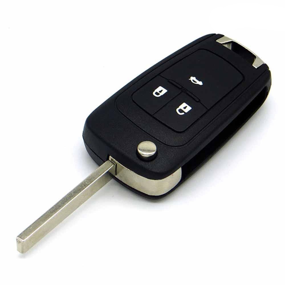 Fekete színű, 3 gombos Opel kulcsház, bicskakulcs.