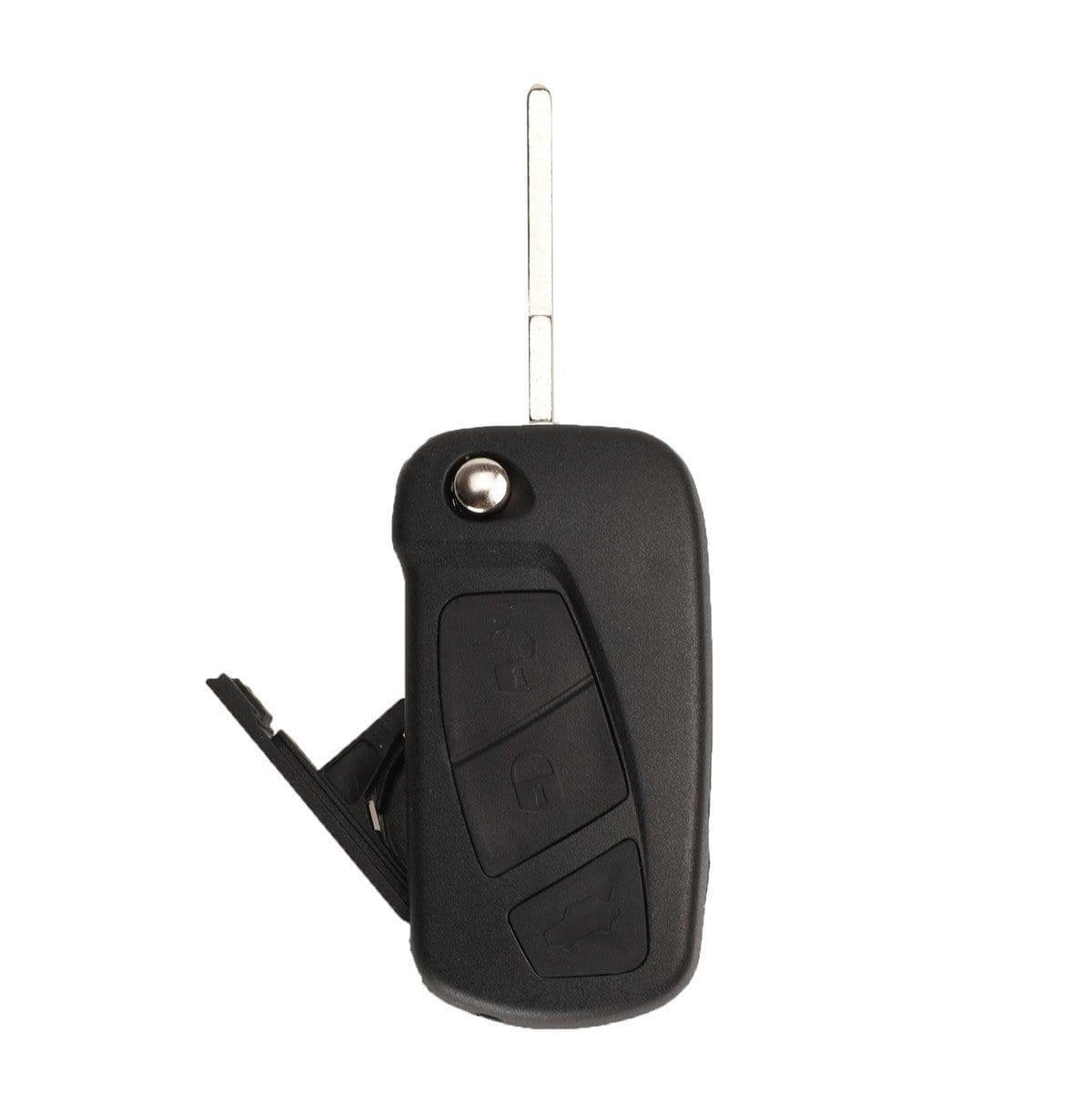 Fekete színű, 2 gombos Peugeot kulcsház, bicskakulcs SIP22 kulcsszárral.