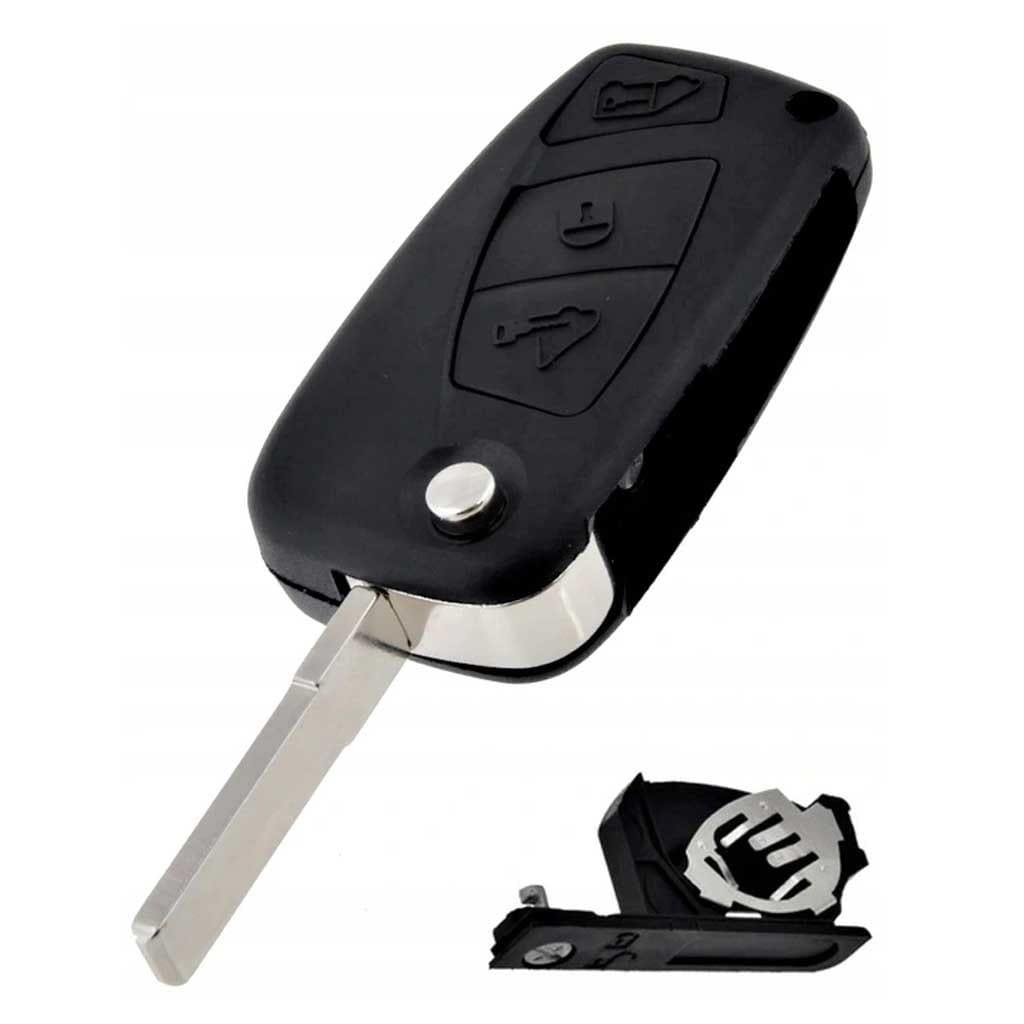 Fekete színű, 3 gombos Fiat kulcsház, bicskakulcs