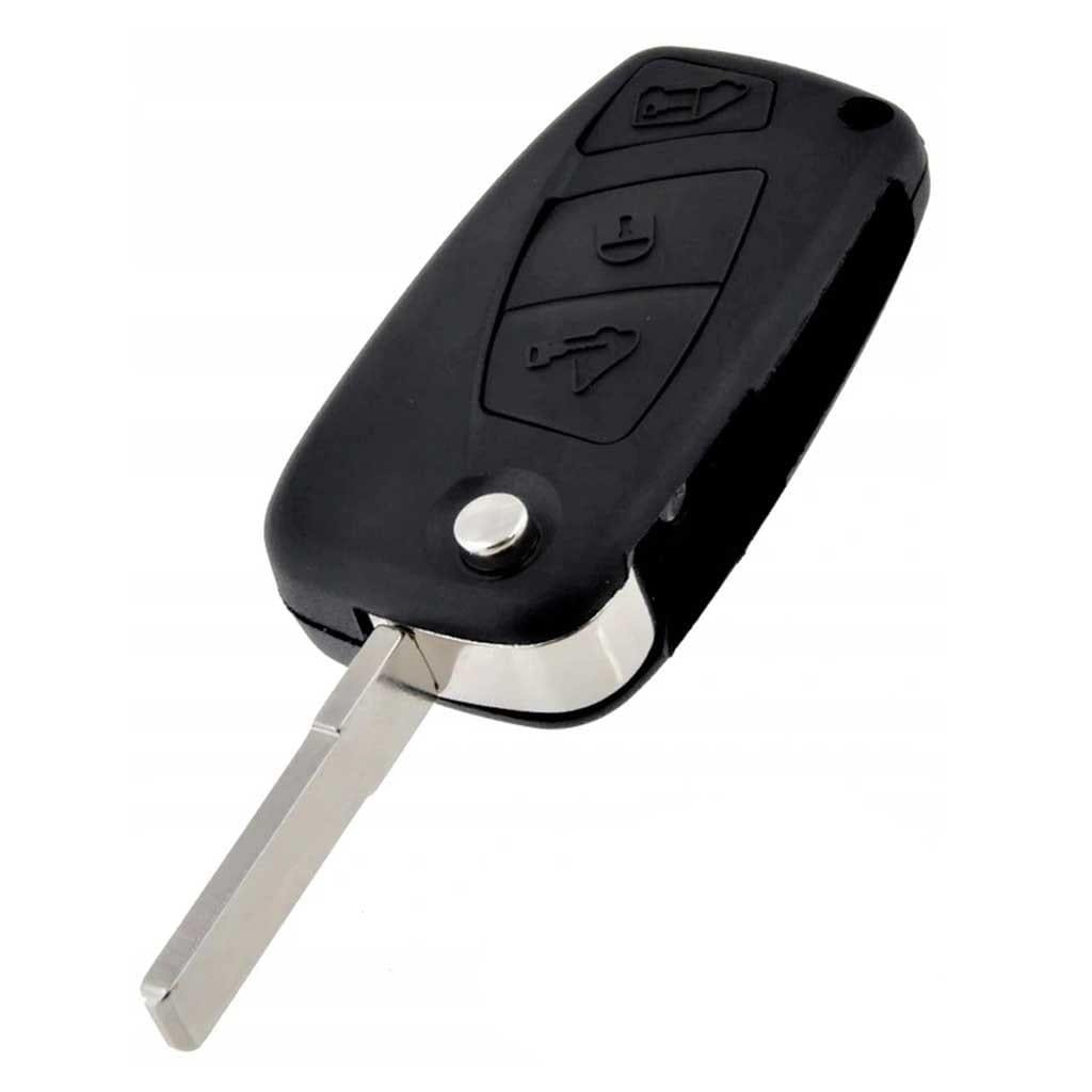 Fekete színű, 3 gombos Peugeot kulcsház, bicskakulcs