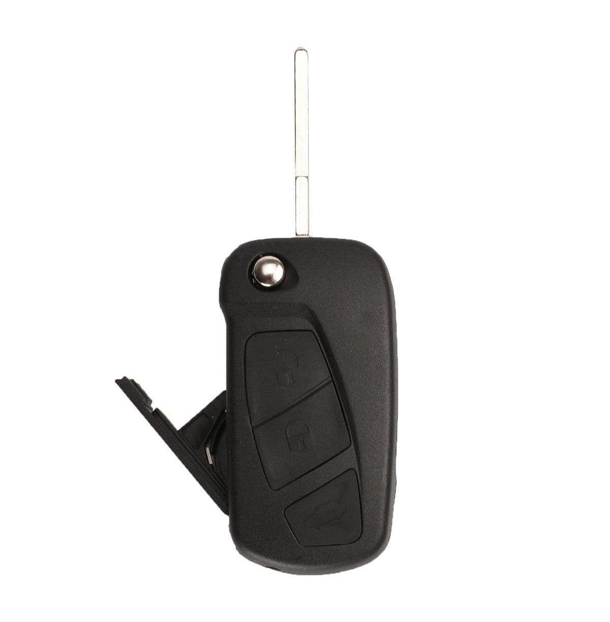 Fekete színű, 2 gombos Citroen kulcsház, bicskakulcs SIP22 kulcsszárral.