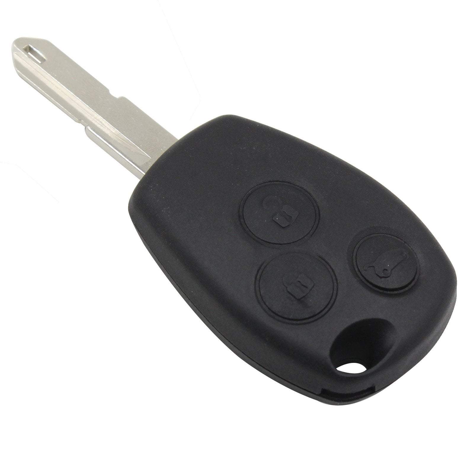 Fekete színű, 3 gombos Renault kulcs, kulcsház.