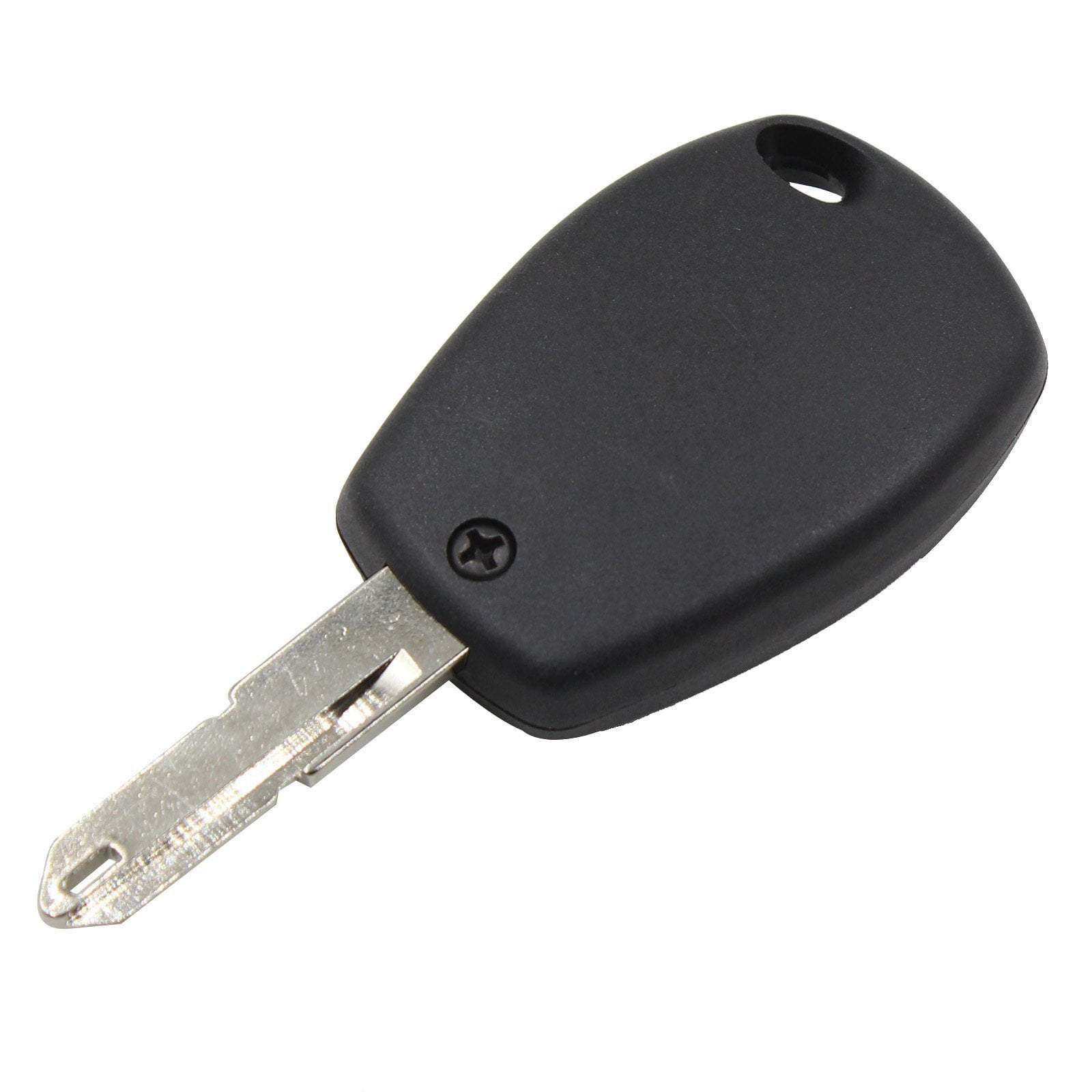 Fekete színű, 3 gombos Renault kulcs, kulcsház hátulja.
