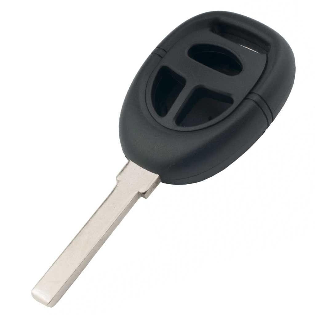 Fekete színű, 3 gombos Saab kulcs gombok nélkül.