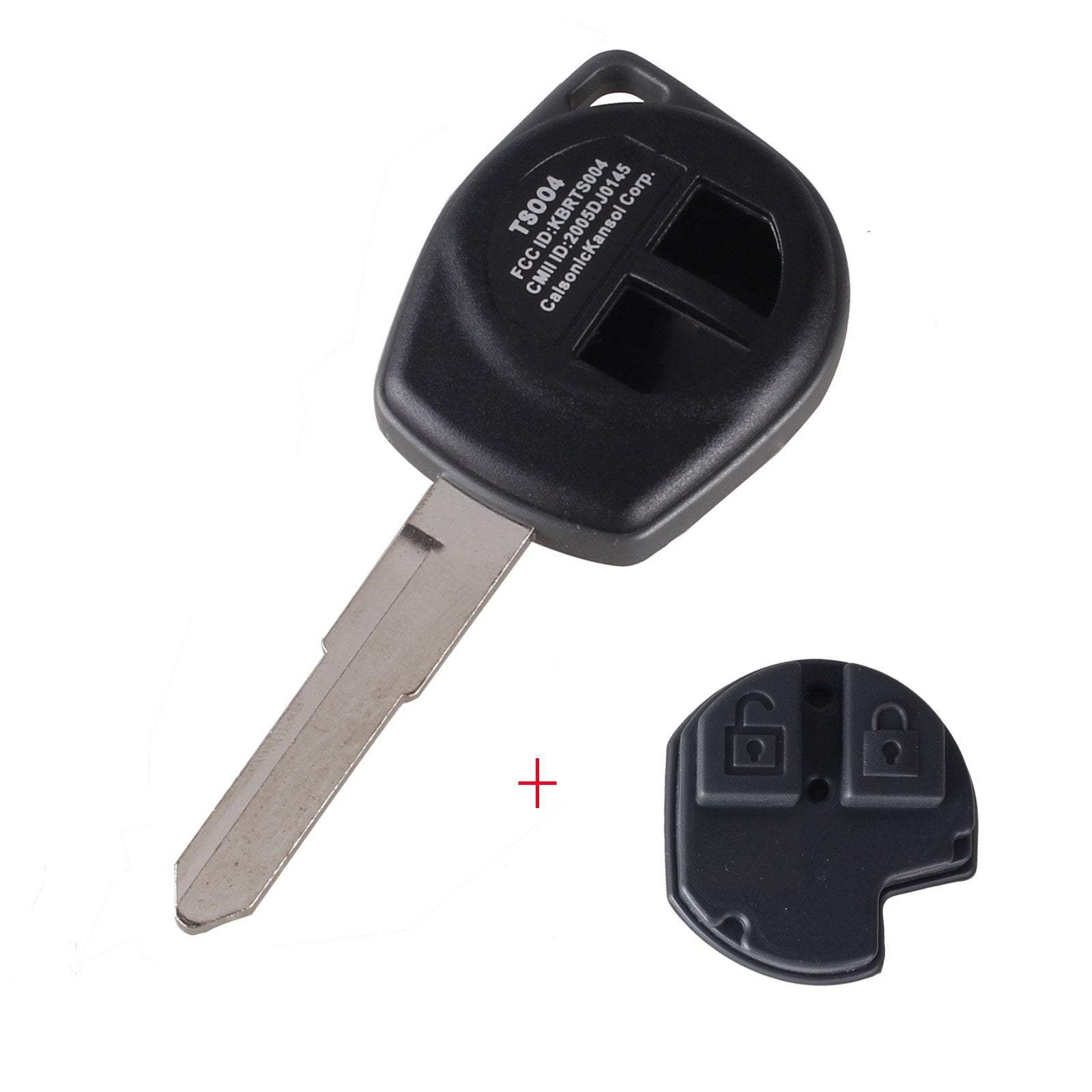 Fekete, szürke színű 2 gombos Suzuki kulcs gombsorral.