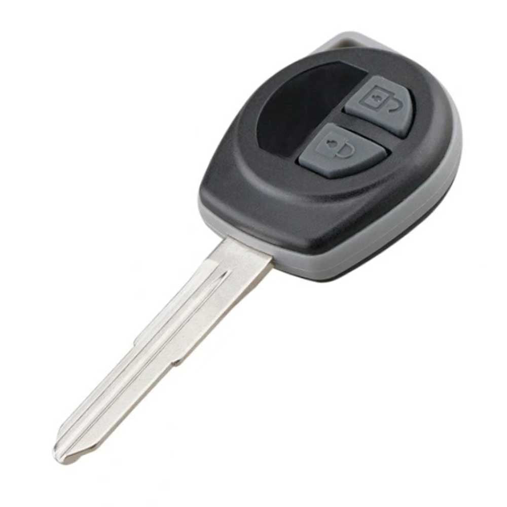 Fekete, szürke színű 2 gombos Suzuki kulcs.