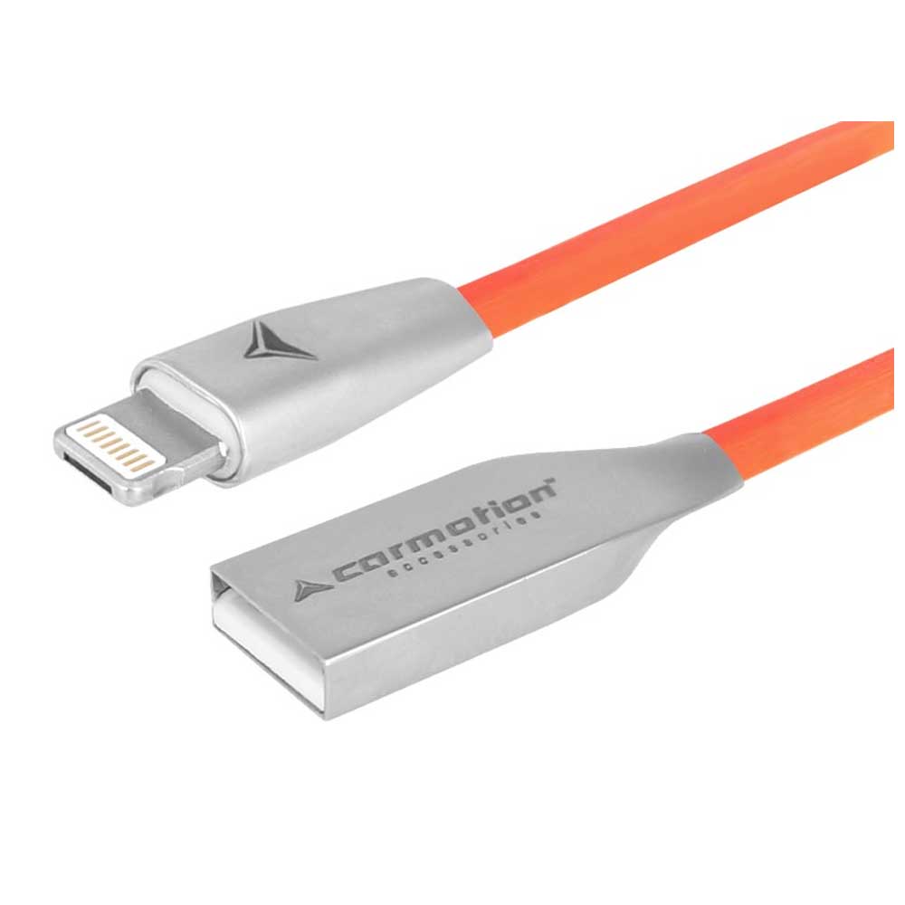 120 cm-es töltő és szinkronizáló kábel, USB és kombinált Micro USB/Lightning csatlakozókkal, sárga színben