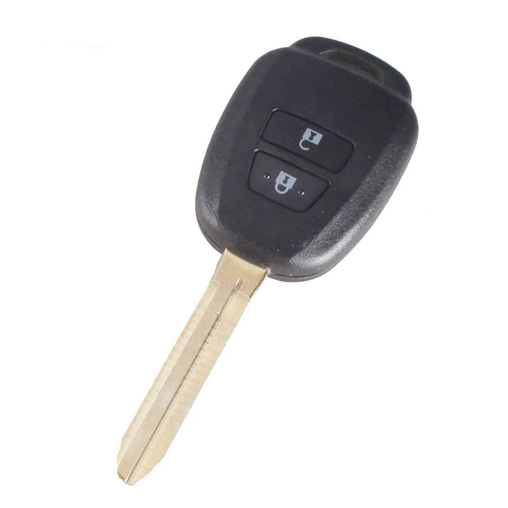 Fekete színű, 2 gombos Toyota kulcs.