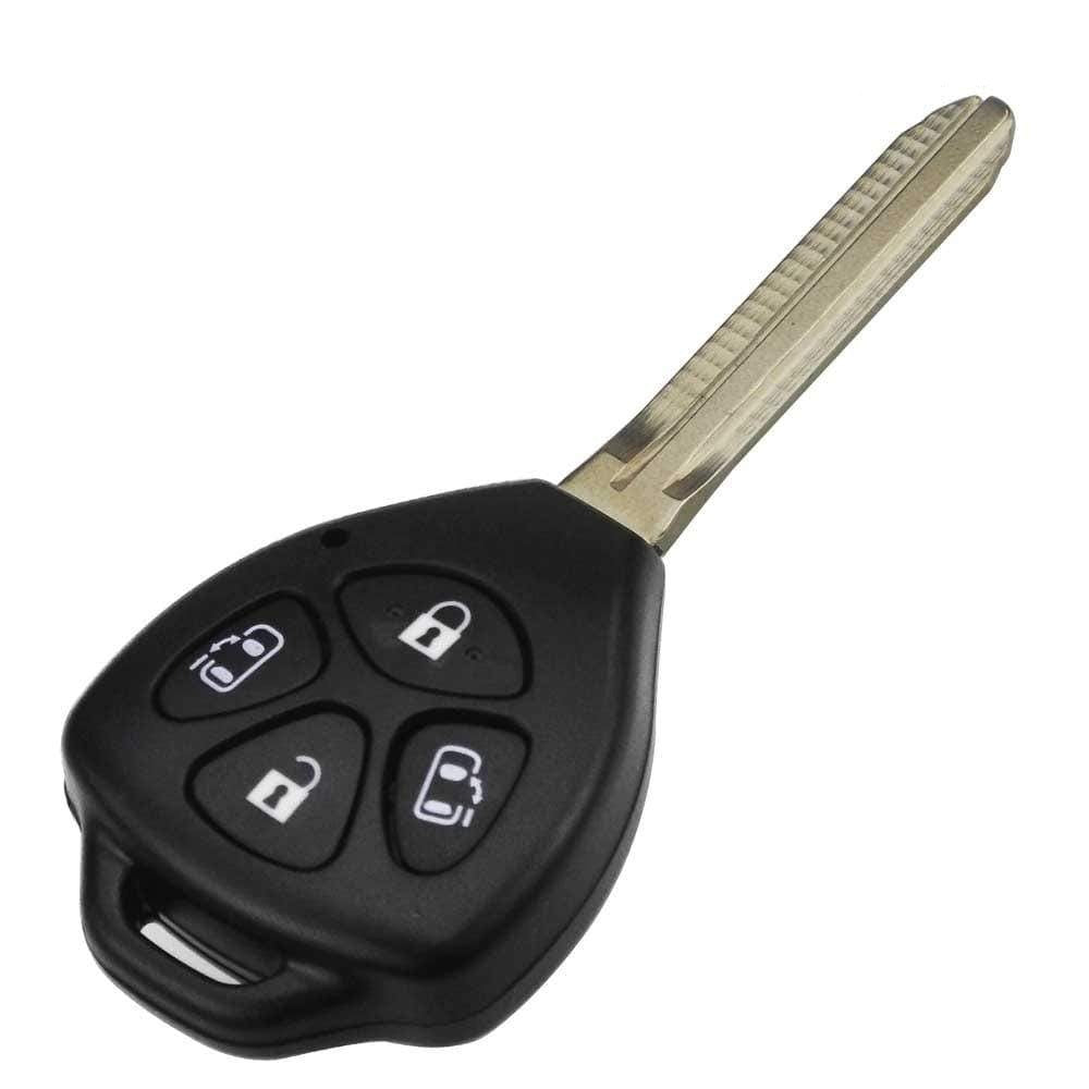 Fekete színű, 4 gombos Toyota kulcs.