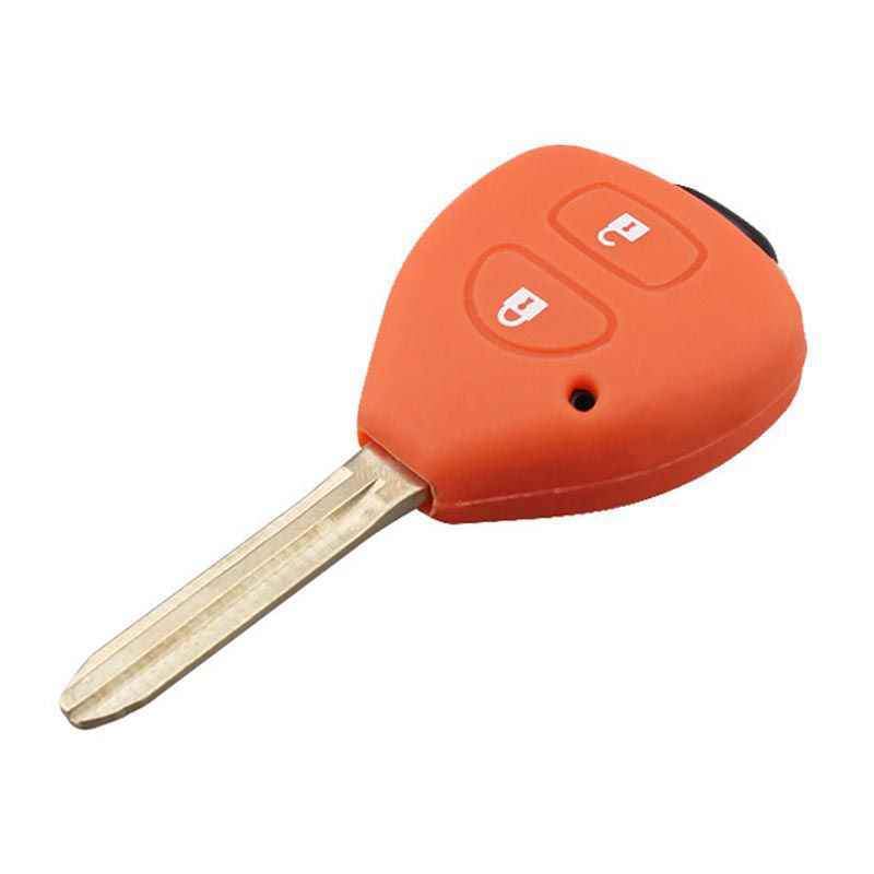 Narancssárga színű, 2 gombos Toyota kulcs szilikon tok.