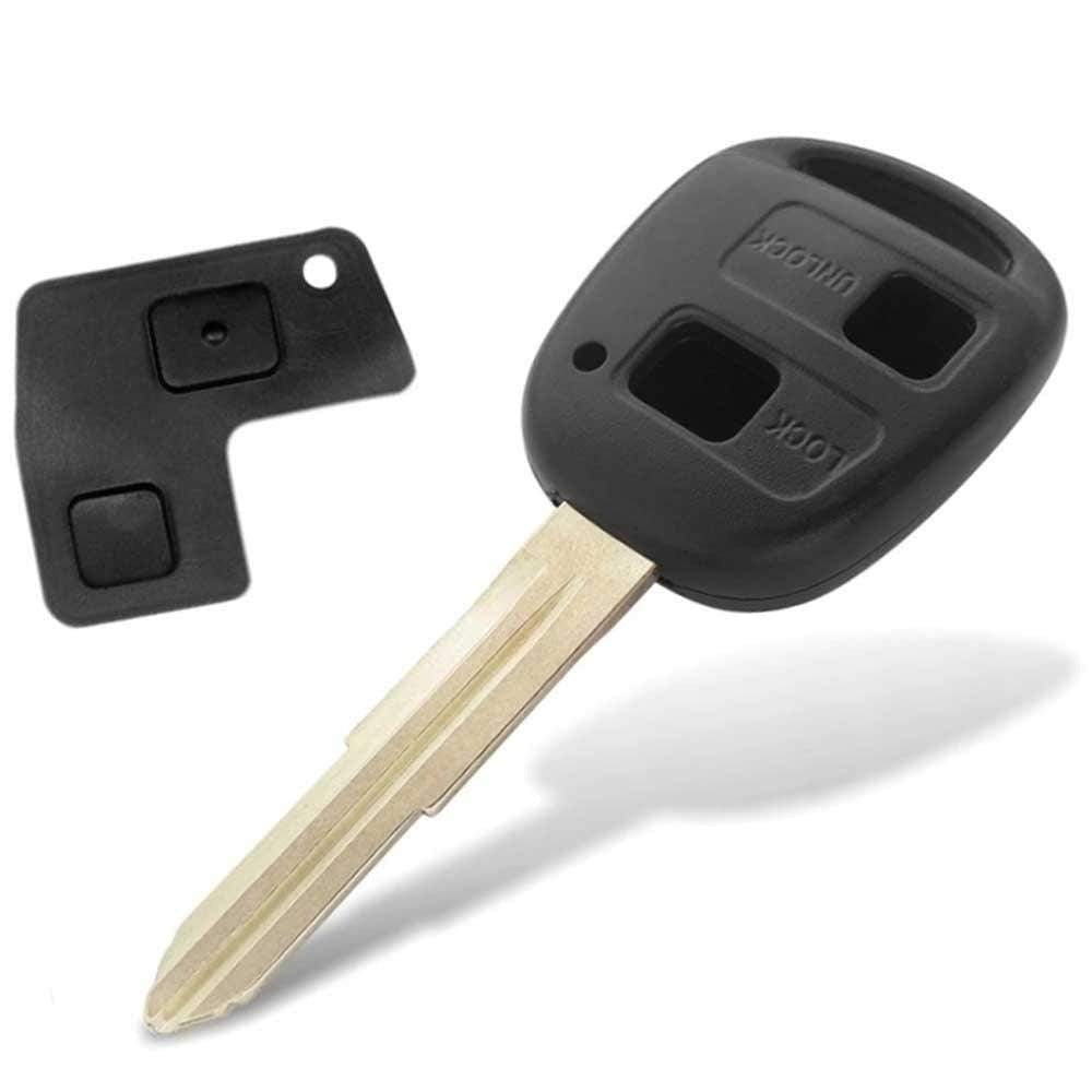 Fekete színű, 2 gombos Toyota kulcs és kulcs gombsor.